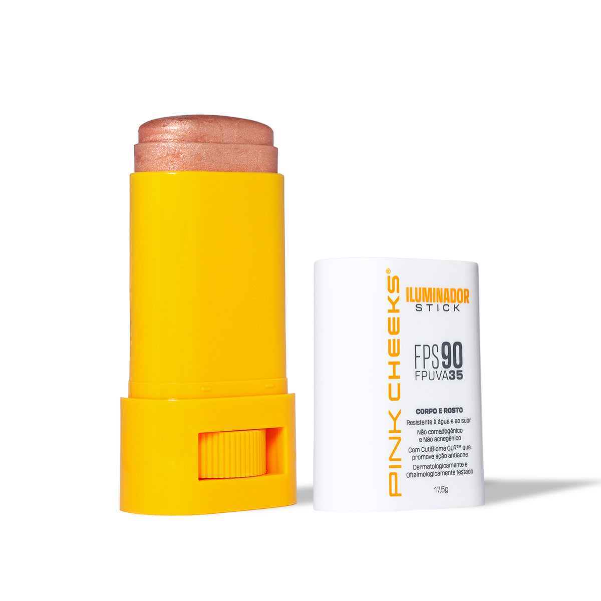 Iluminador Multifuncional Corporal e Facial FPS 90 FPUVA 35 17,5g Champagne - Pink Cheeks