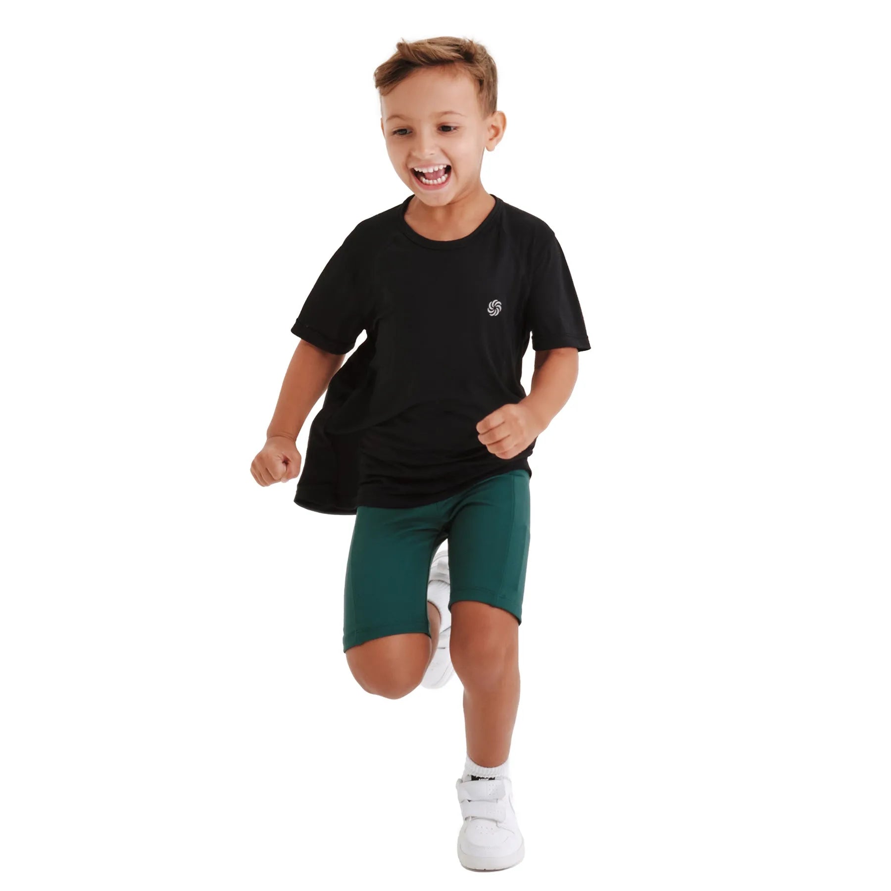 Bermuda de compressão com bolsos infantil total emana masculina folha