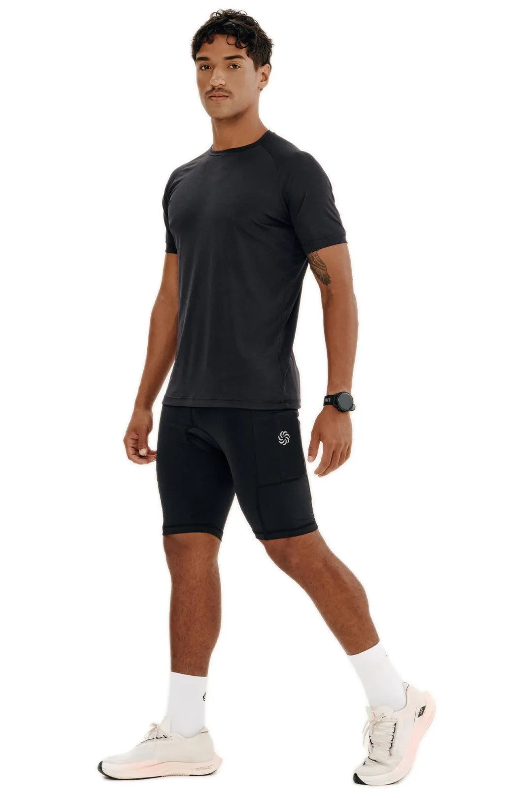 Bermuda de compressão com Multibolsos Masculina Preto