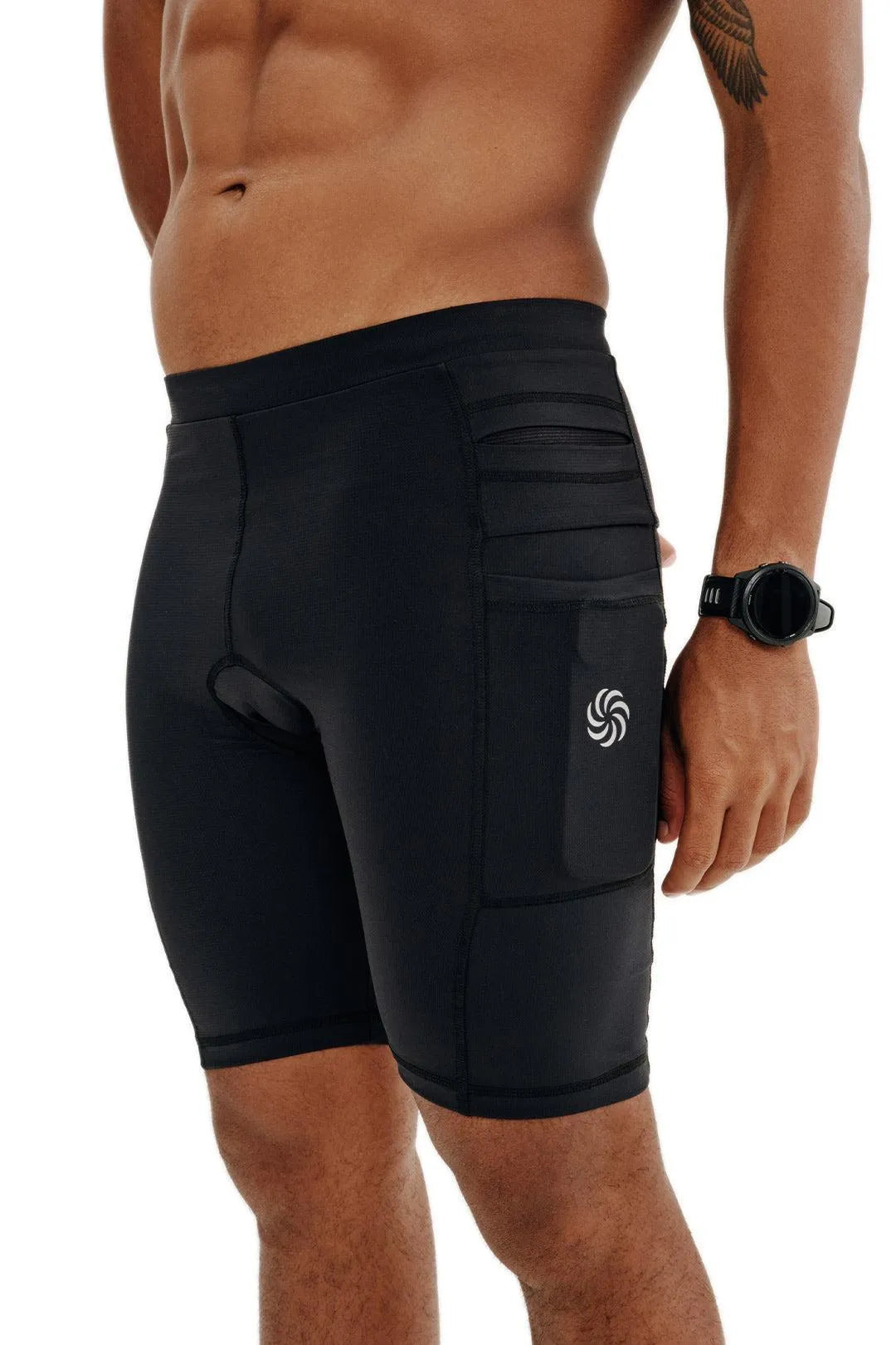 Bermuda de compressão com Multibolsos Masculina Preto