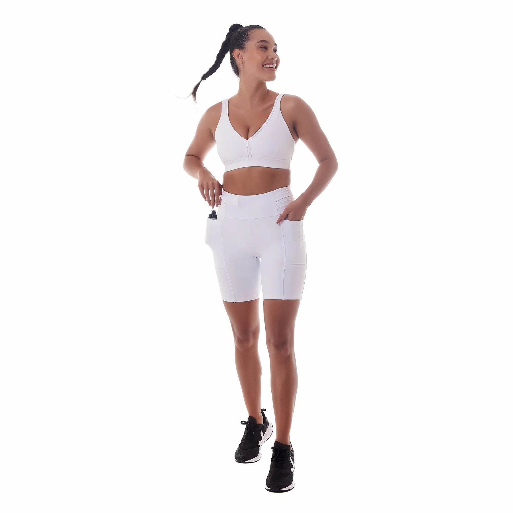 Bermuda de Compressão com Multibolsos Total Emana Branco