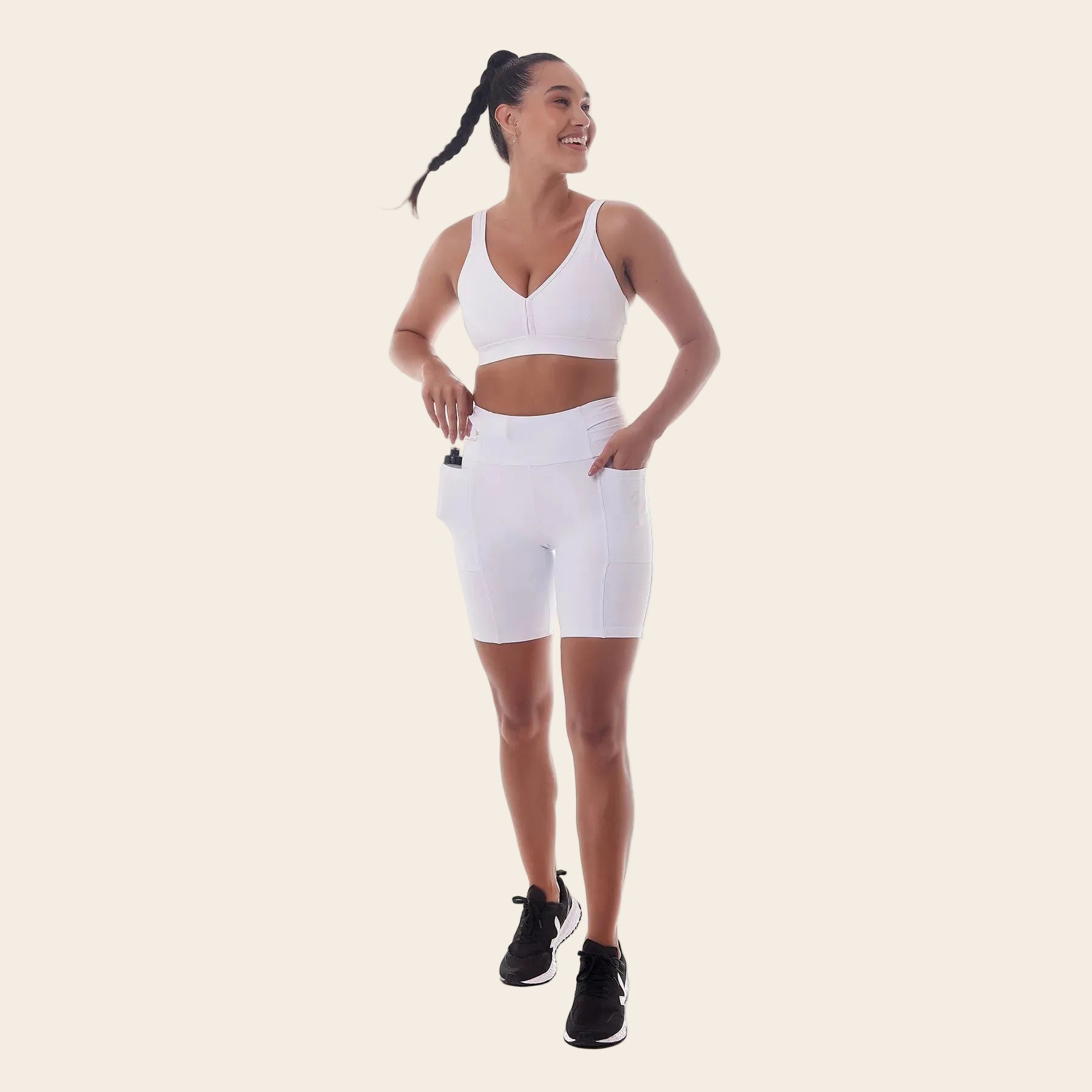 Bermuda de Compressão com Multibolsos Total Emana Branco