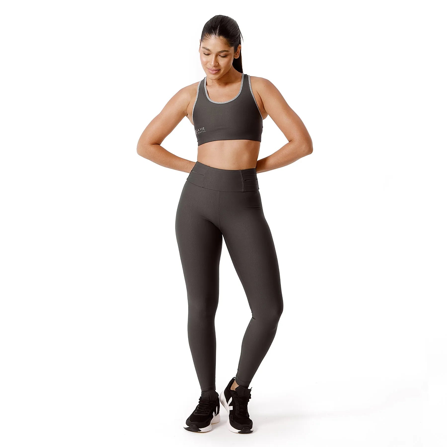 Calça de Compressão com Bolso 360º Grafite