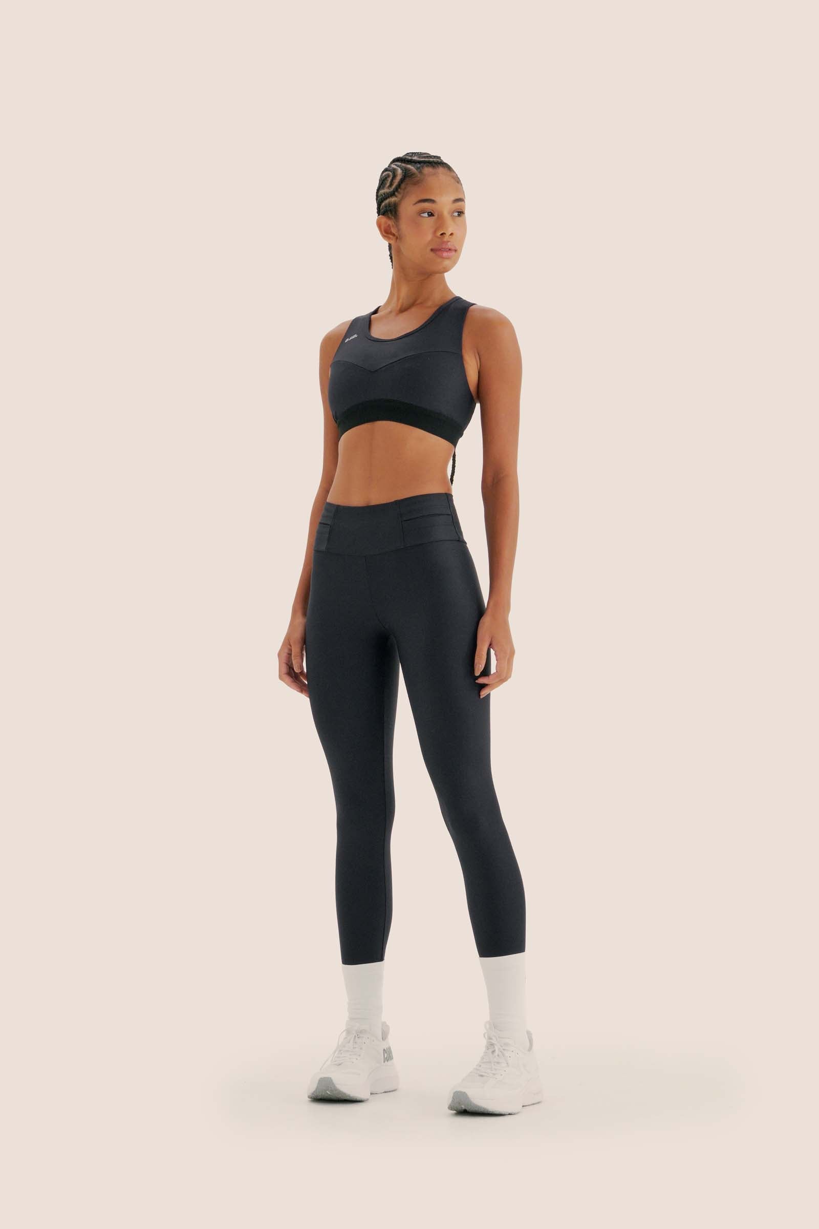 Calça de Compressão com Multibolsos Preto