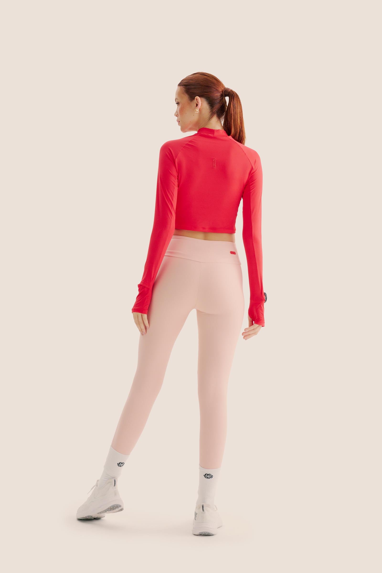 CALÇA DE COMPRESSÃO COM BOLSO 360º EMANA ROSÉ COM FOGO