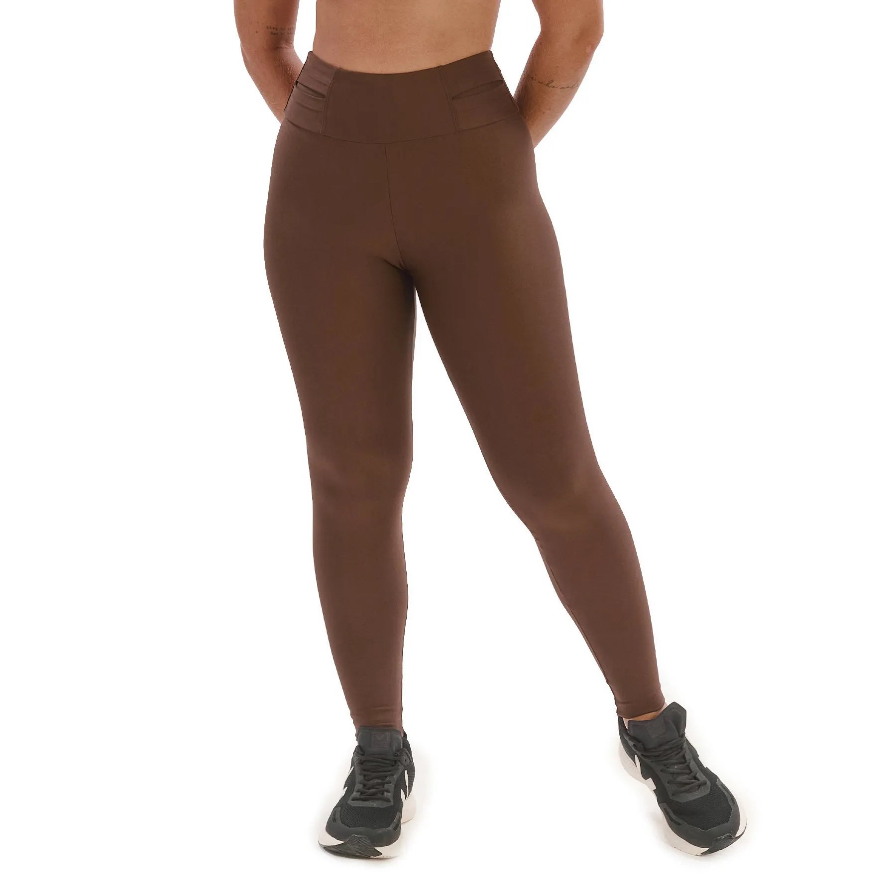 Calça de Compressão com Bolso 360º Total Emana Café