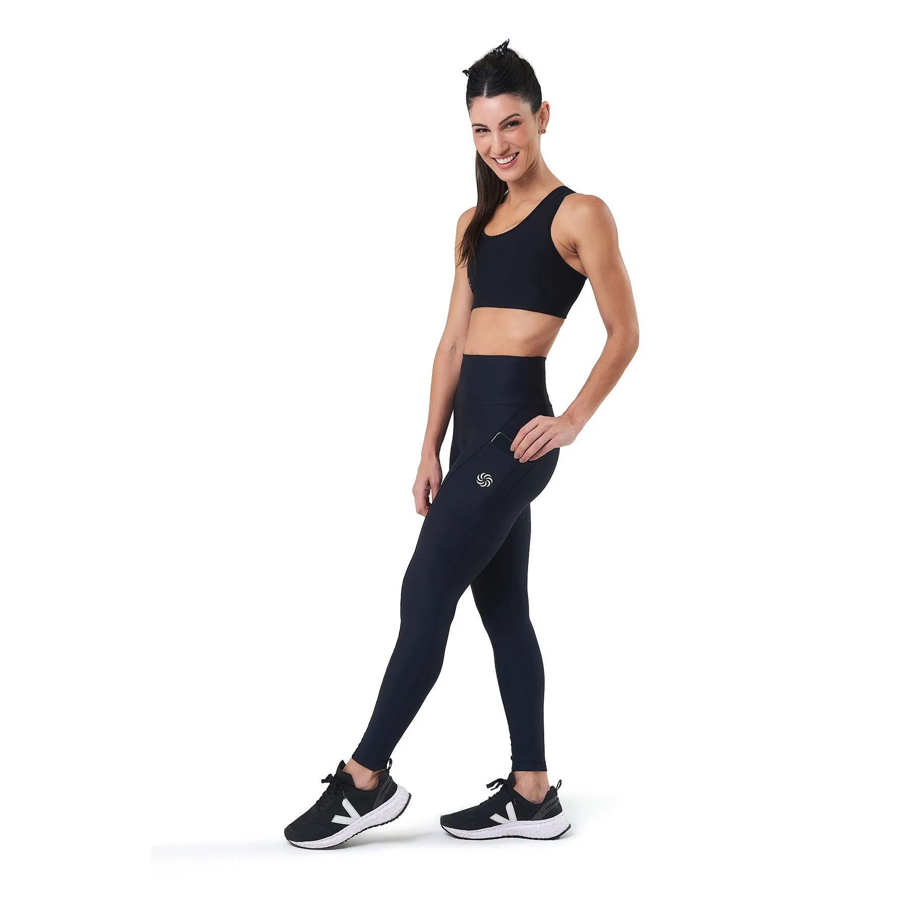 Calça de Compressão com Bolsos Clássica Emana Preto