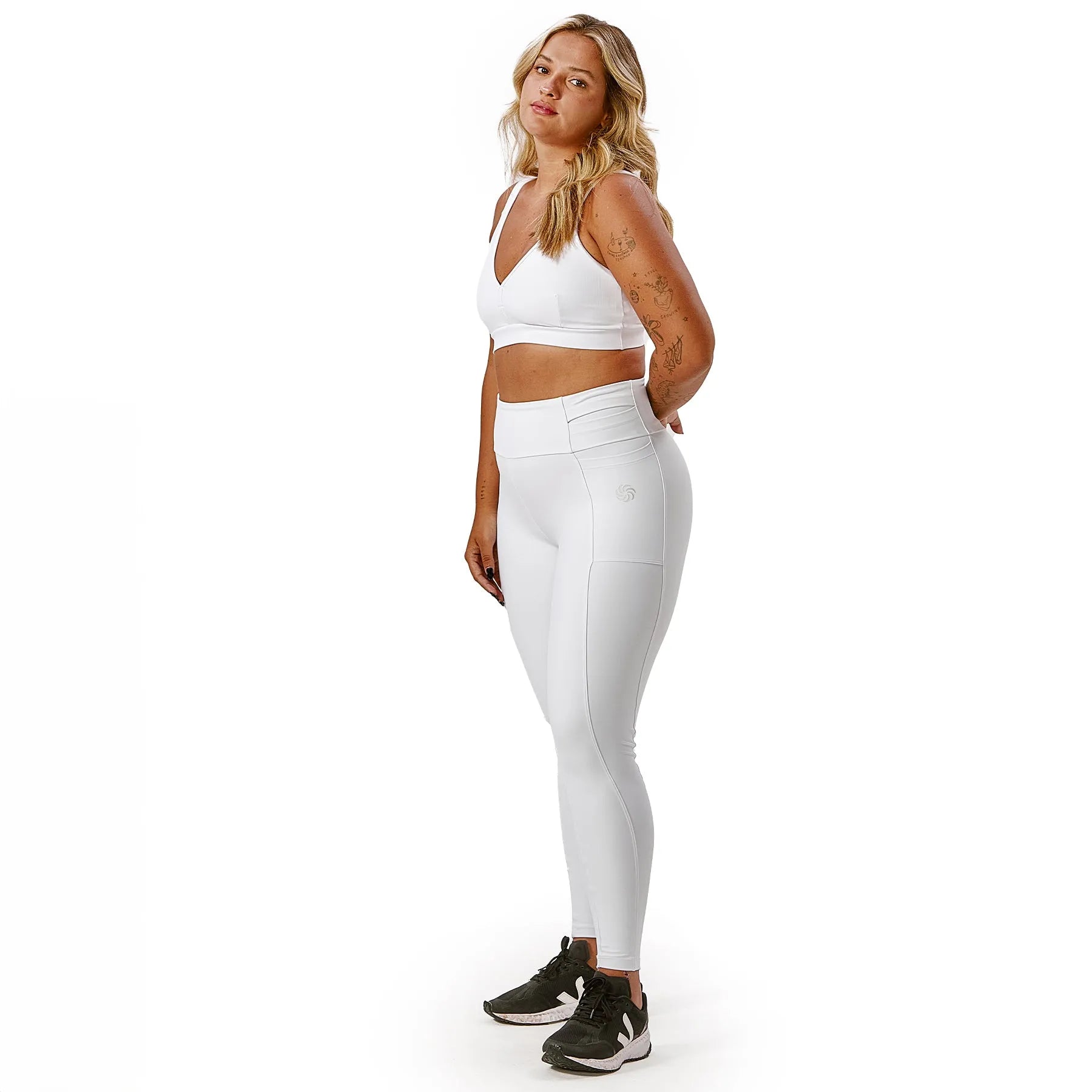 Calça de Compressão com Multibolsos Total Emana Branco