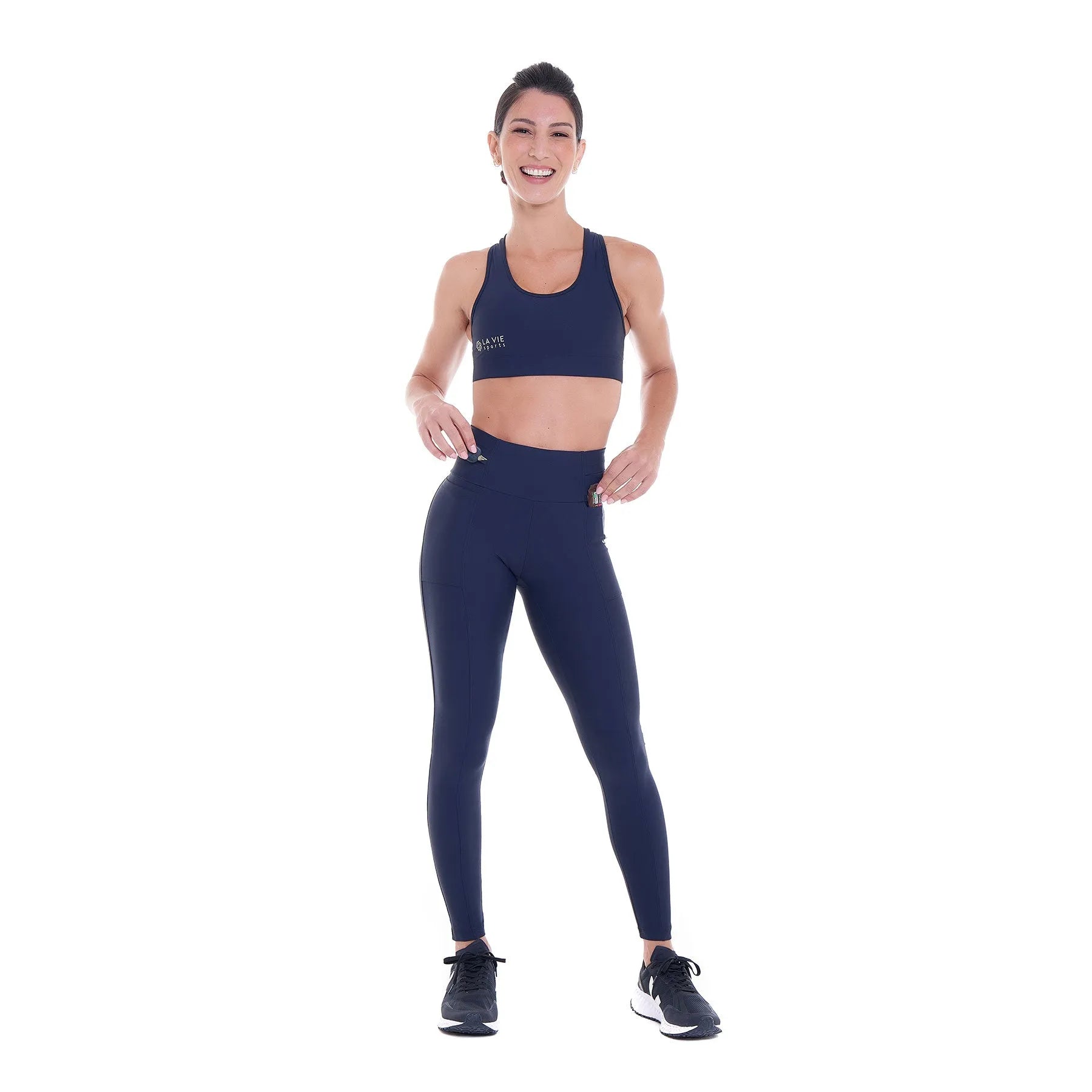 Calça de Compressão com Multibolsos Marinho