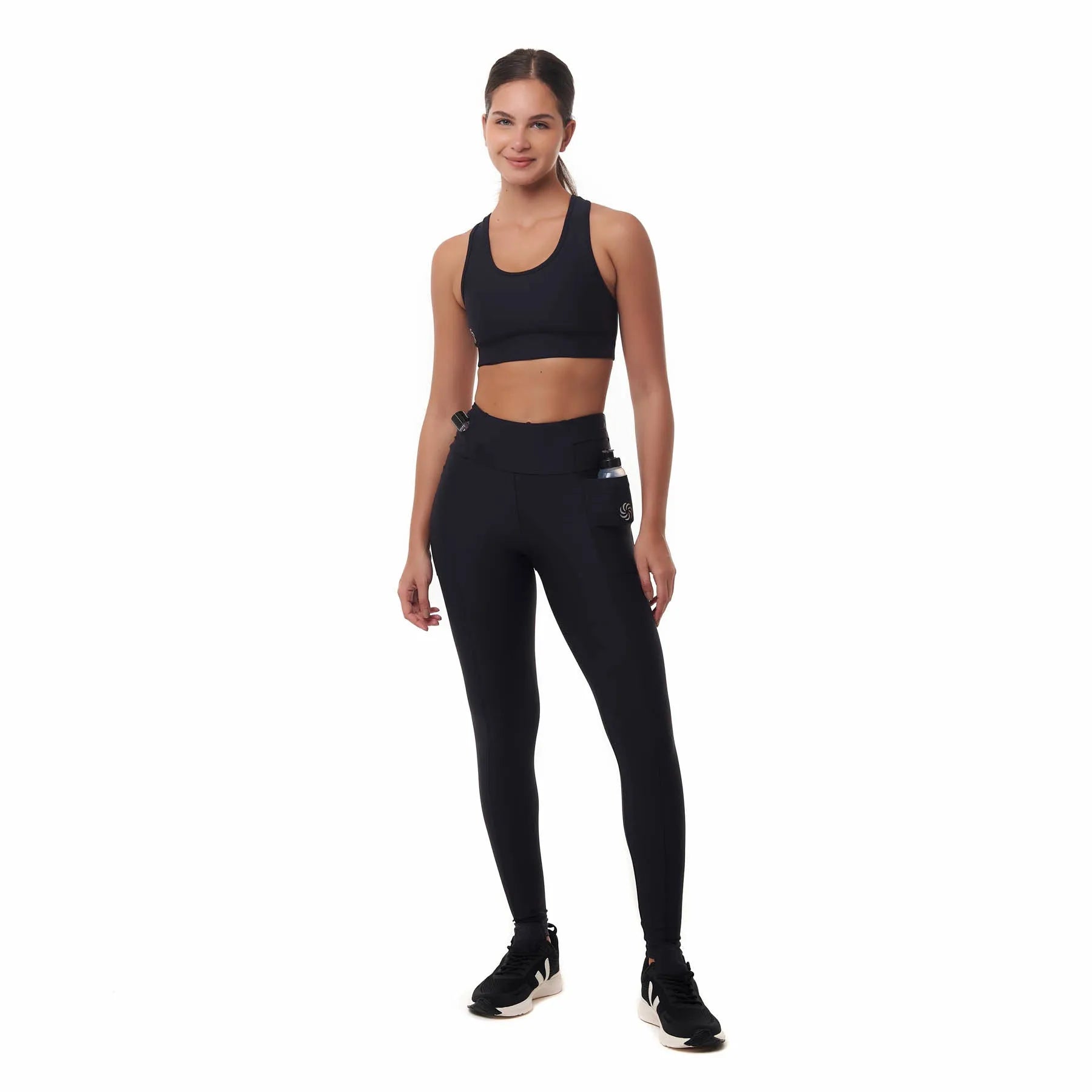 Calça de Compressão com Multibolsos Total Emana Preto