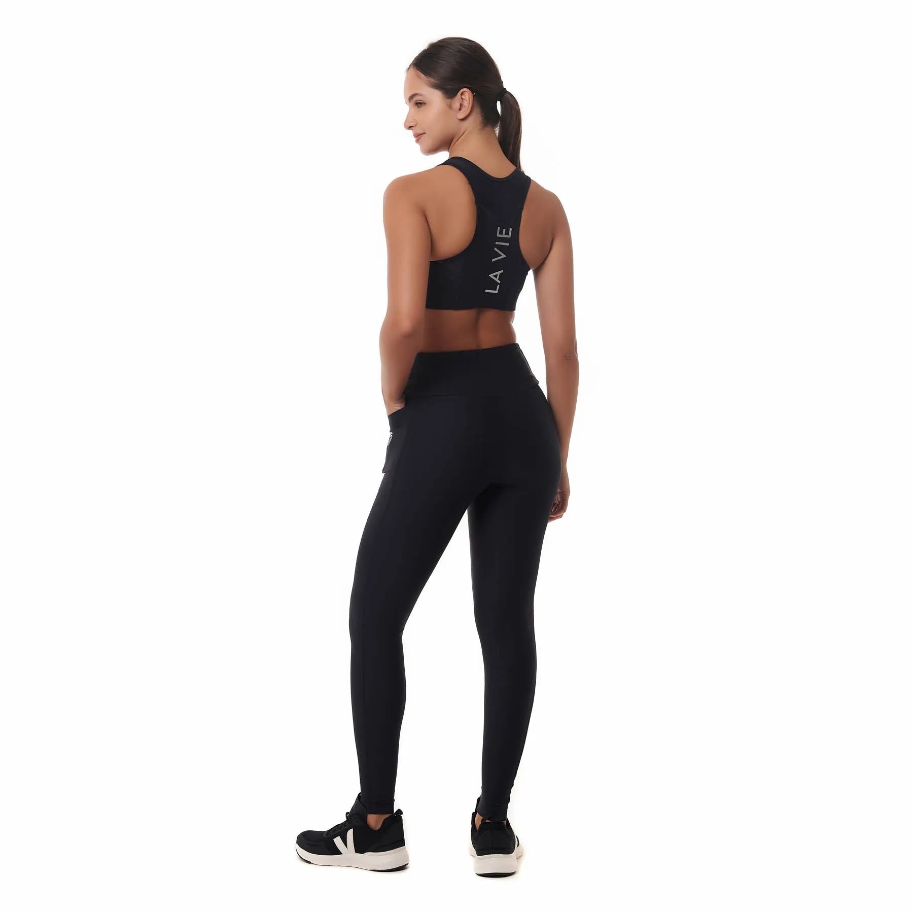 Calça de Compressão com Multibolsos Total Emana Preto