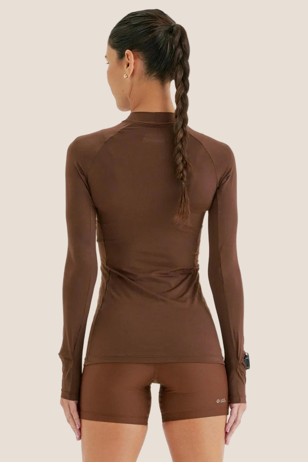 Camisa UV Manga Longa Fluida Abertura Café