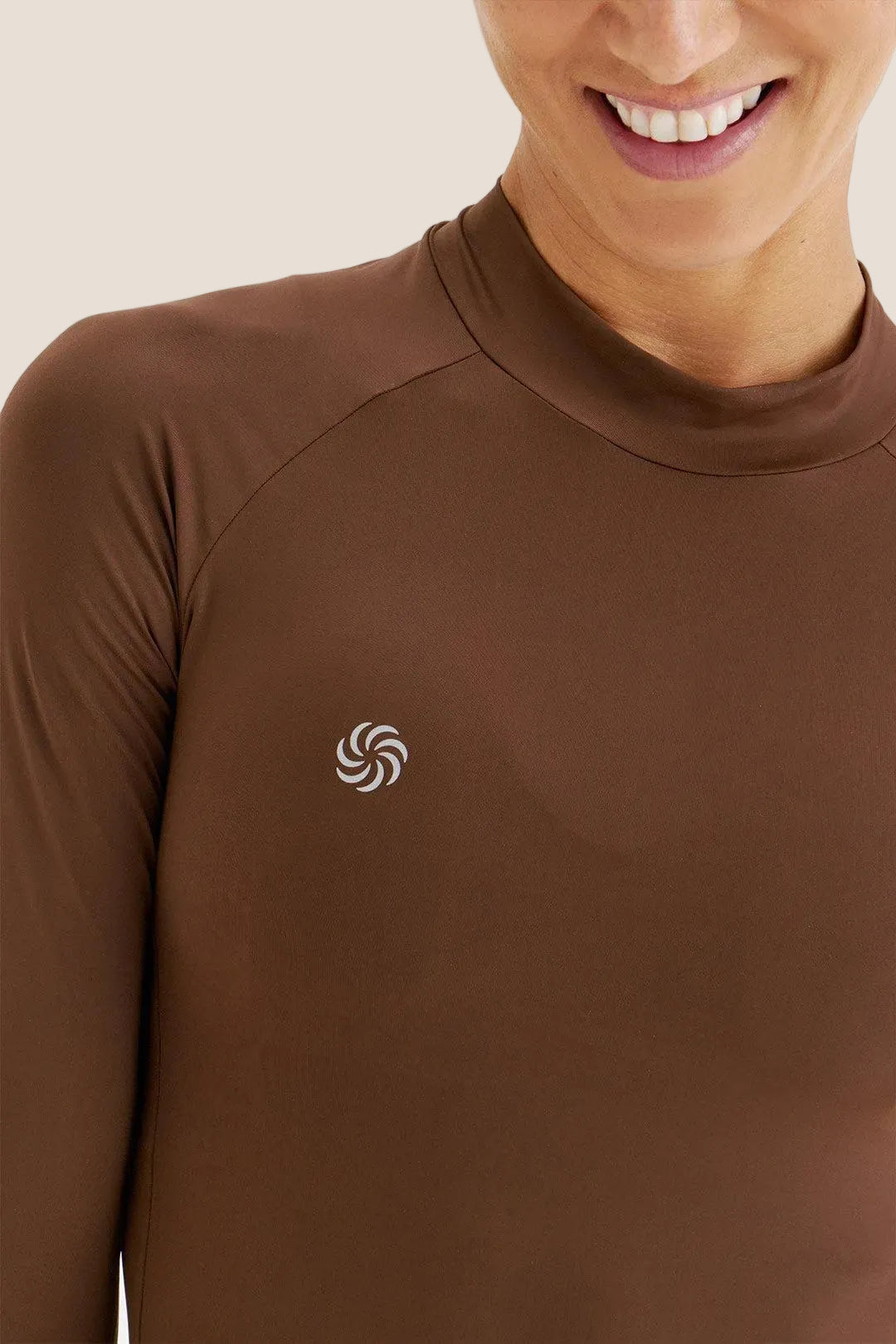 Camisa UV Manga Longa Fluida Abertura Café