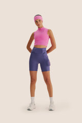 BERMUDA DE COMPRESSÃO LIVRE COM MULTIBOLSOS 5+ FlexSkin™ ROXO