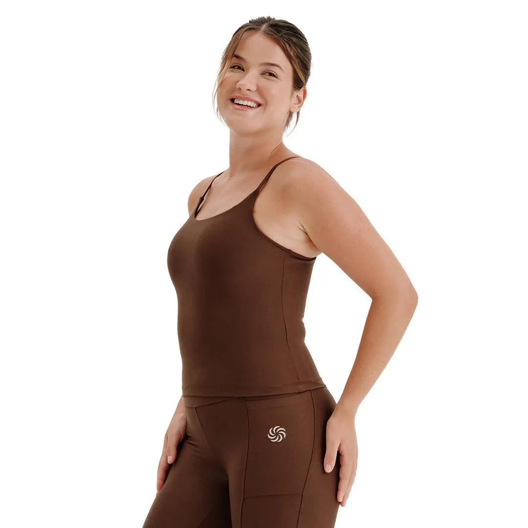 Camiseta de Compressão Alcinha Total emana Café