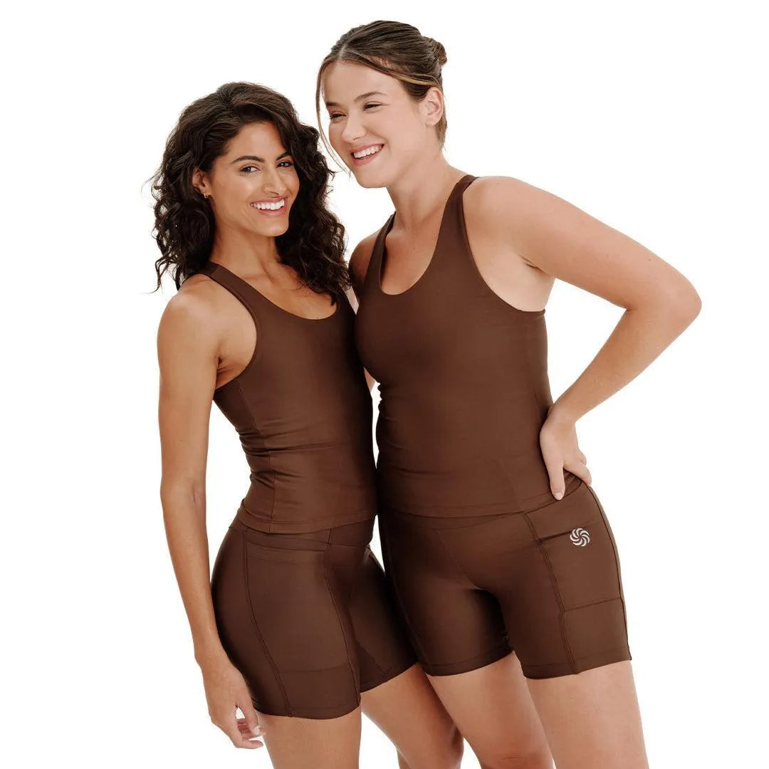 Camiseta de Compressão com Super Bolso Total emana Café