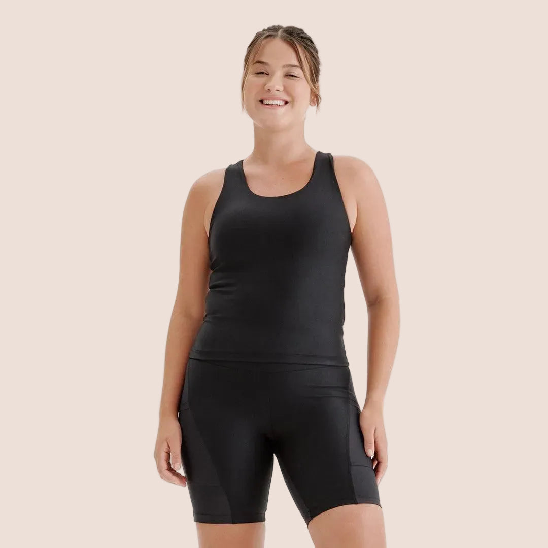 Camiseta de compressão com Super Bolso Preta