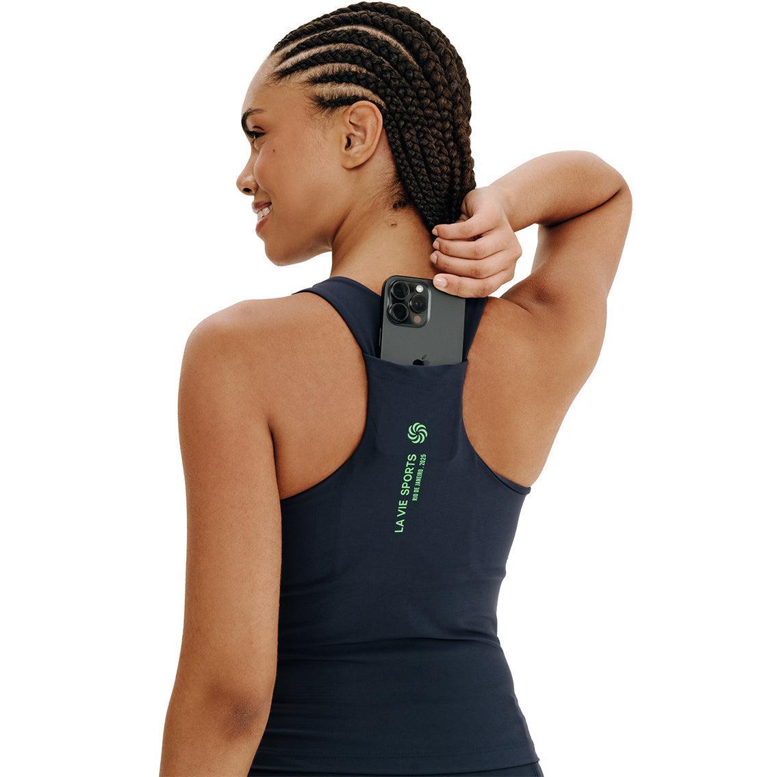 Camiseta de compressão com Super Bolso Total Emana Mar