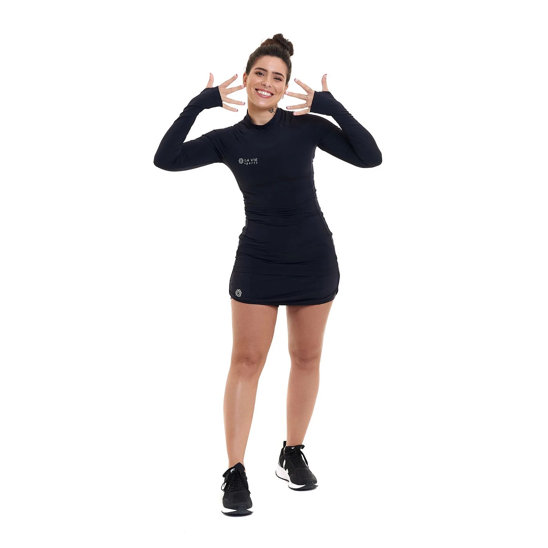 Camisa UV Manga Longa Fluida Preto