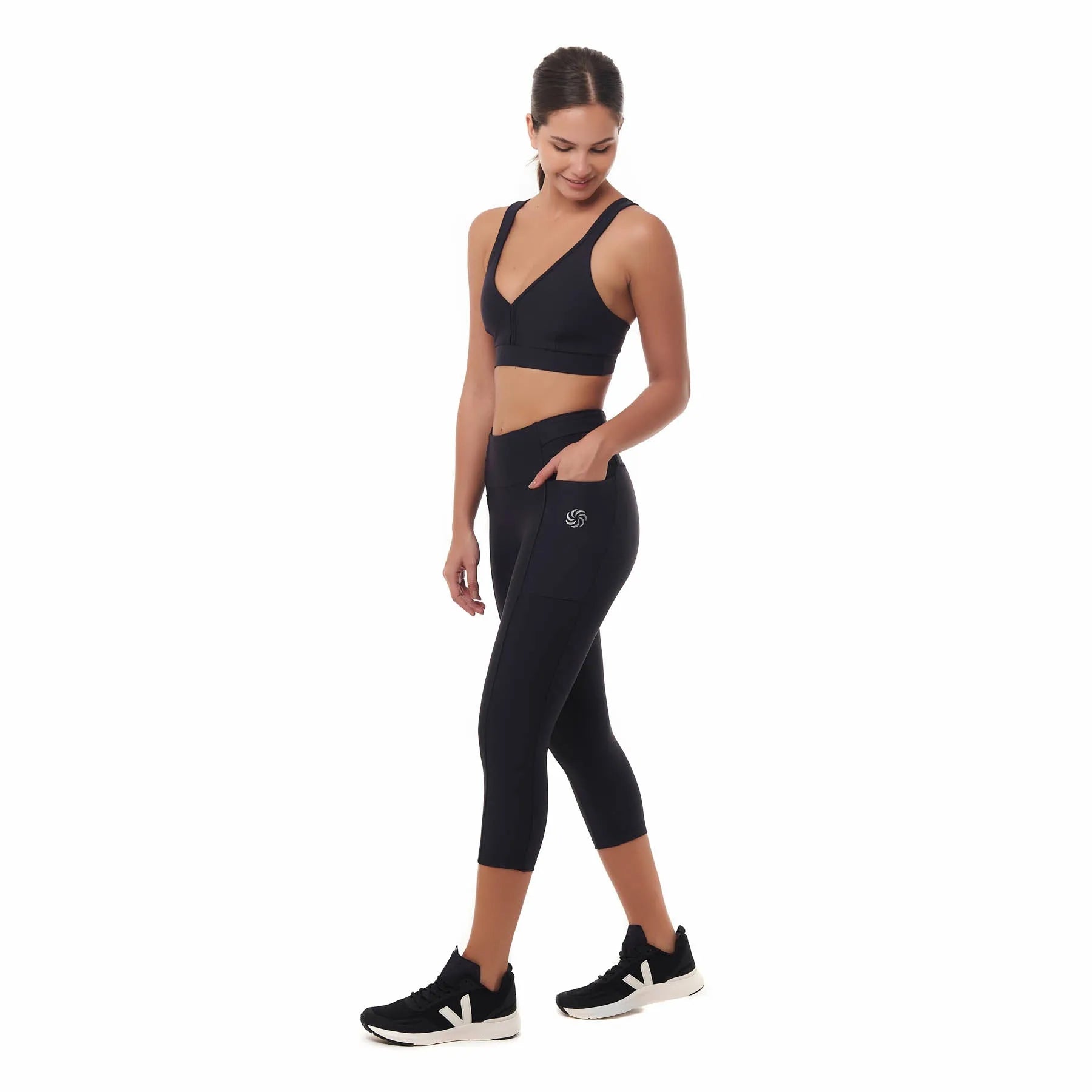 Corsário de Compressão com Multibolsos Total Emana Preto