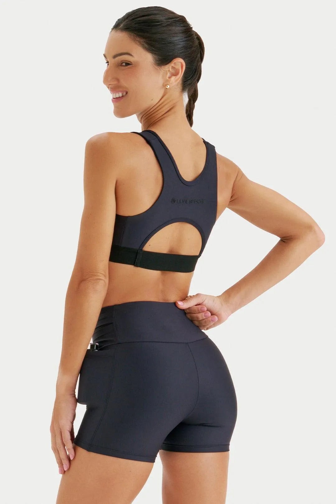 Short de Compressão com Multibolsos Curto Simple Preto