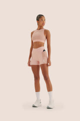 SHORT DE COMPRESSÃO COM MULTIBOLSOS CURTO ROSE
