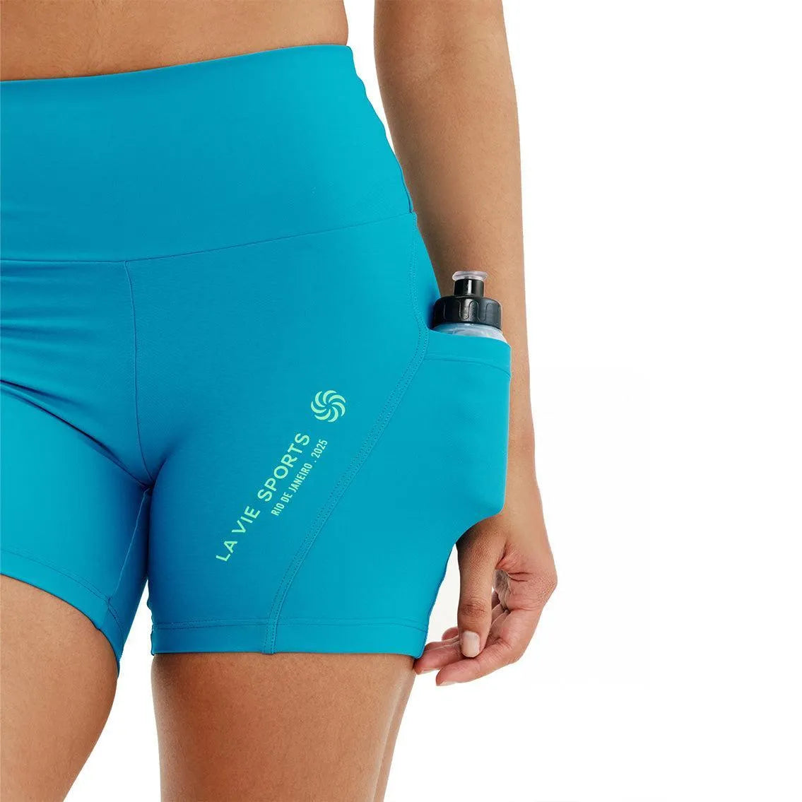 Short de Compressão com Bolsos Clássico Total Emana Lagoa