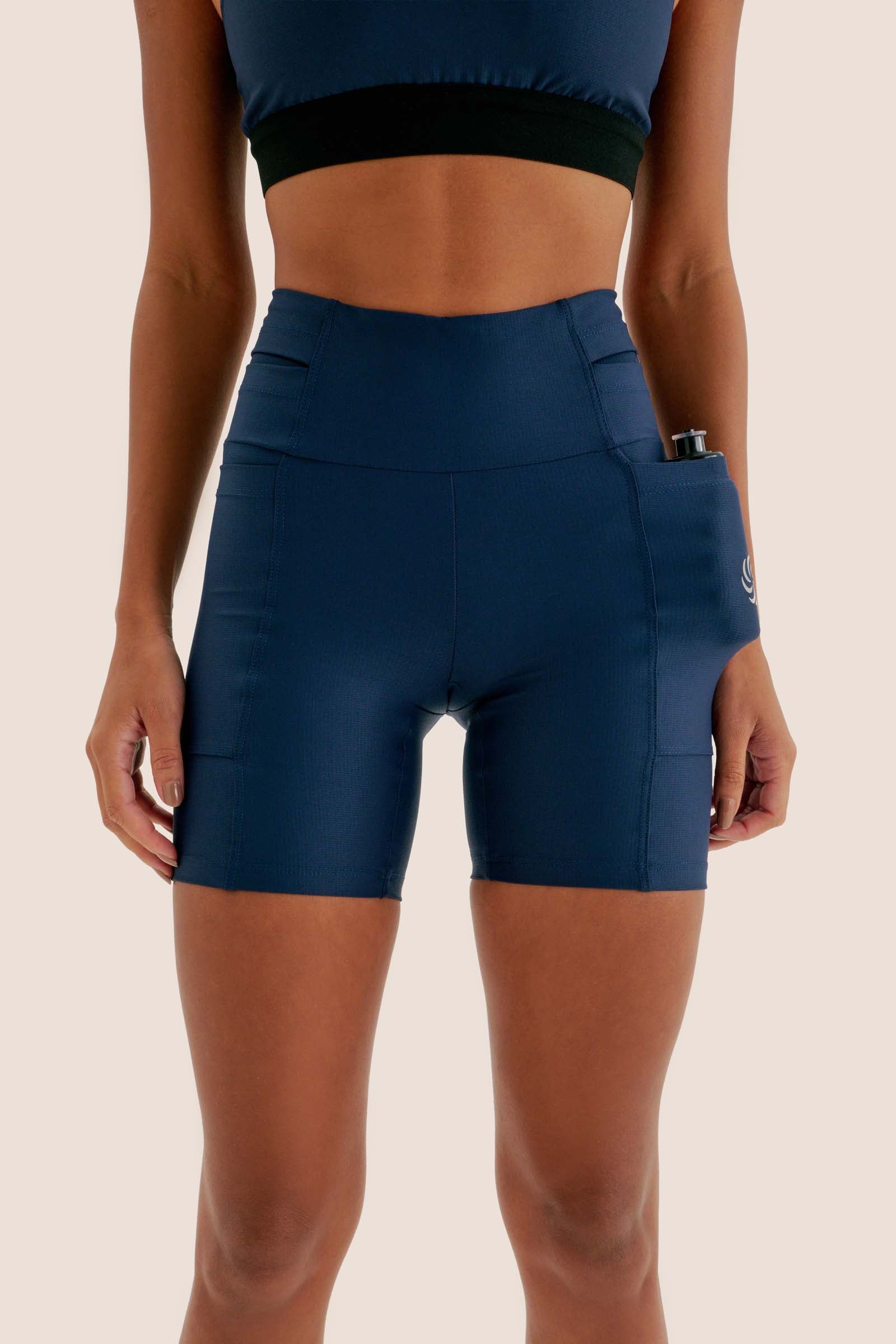 Short de Compressão com Multibolsos Marinho