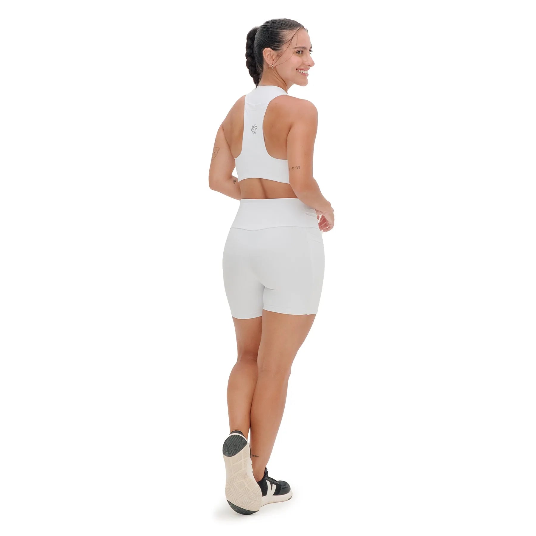 Short de Compressão com Multibolsos Total Emana Branco