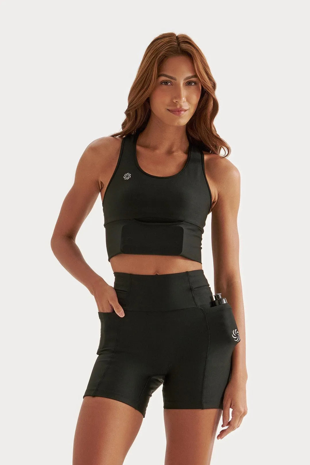 Short de Compressão com Multibolsos Livre AloeSkin Preto