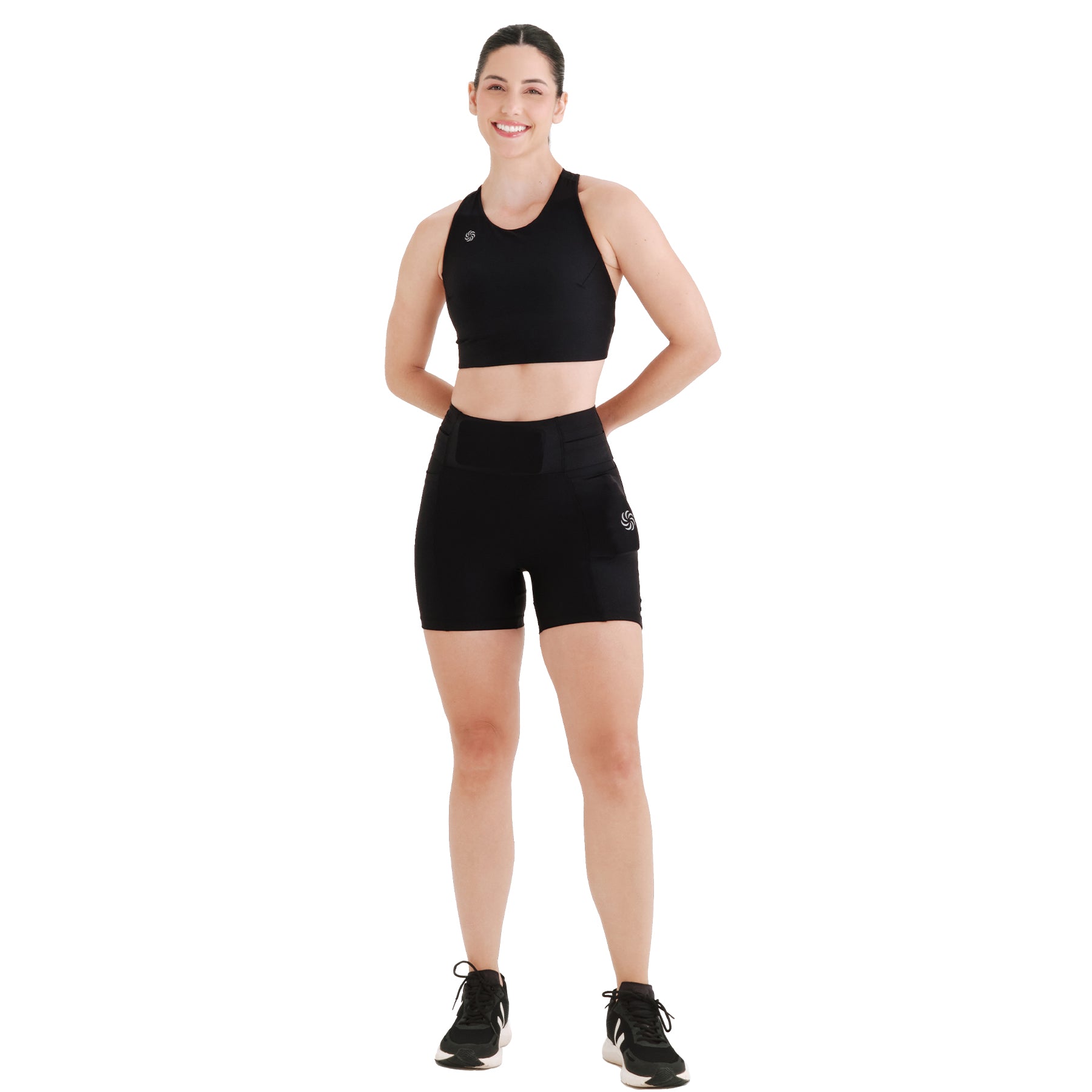 Short de Compressão com Multibolsos Livre Preto