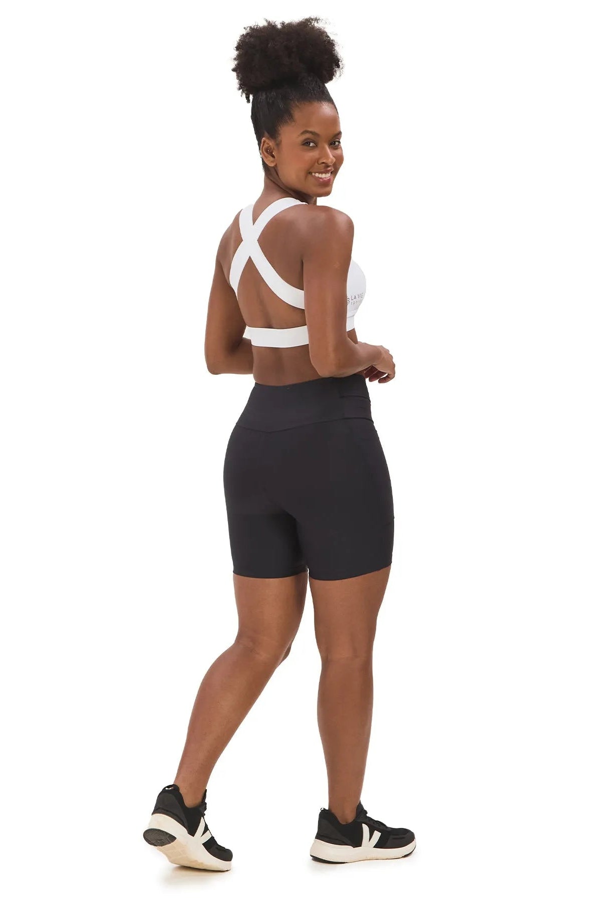 Short de Compressão com Multibolsos Preto