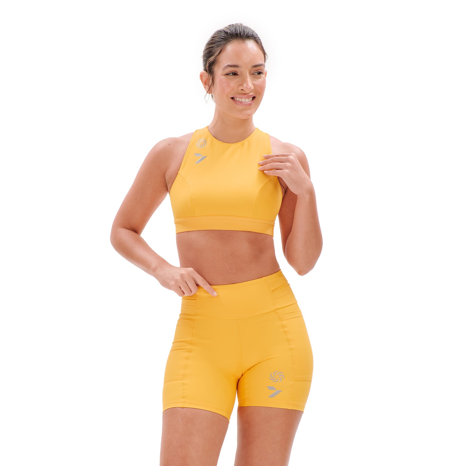 Short de Compressão com Multibolsos Total Emana Sette Yellow