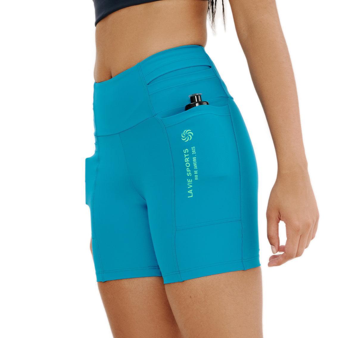 Short de Compressão com Multibolsos Total Emana Lagoa