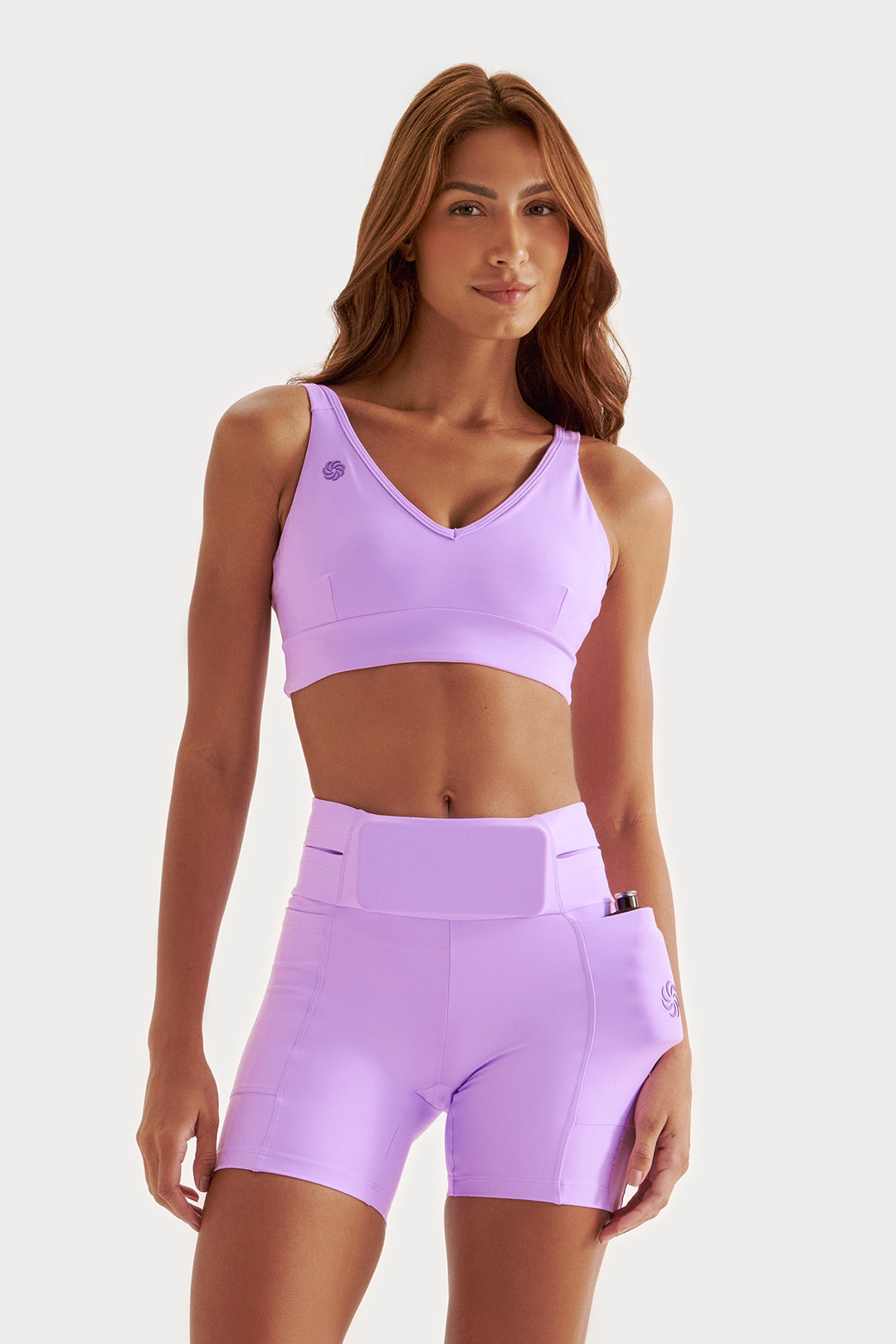 Short de Compressão com Multibolsos Total Emana Lavanda