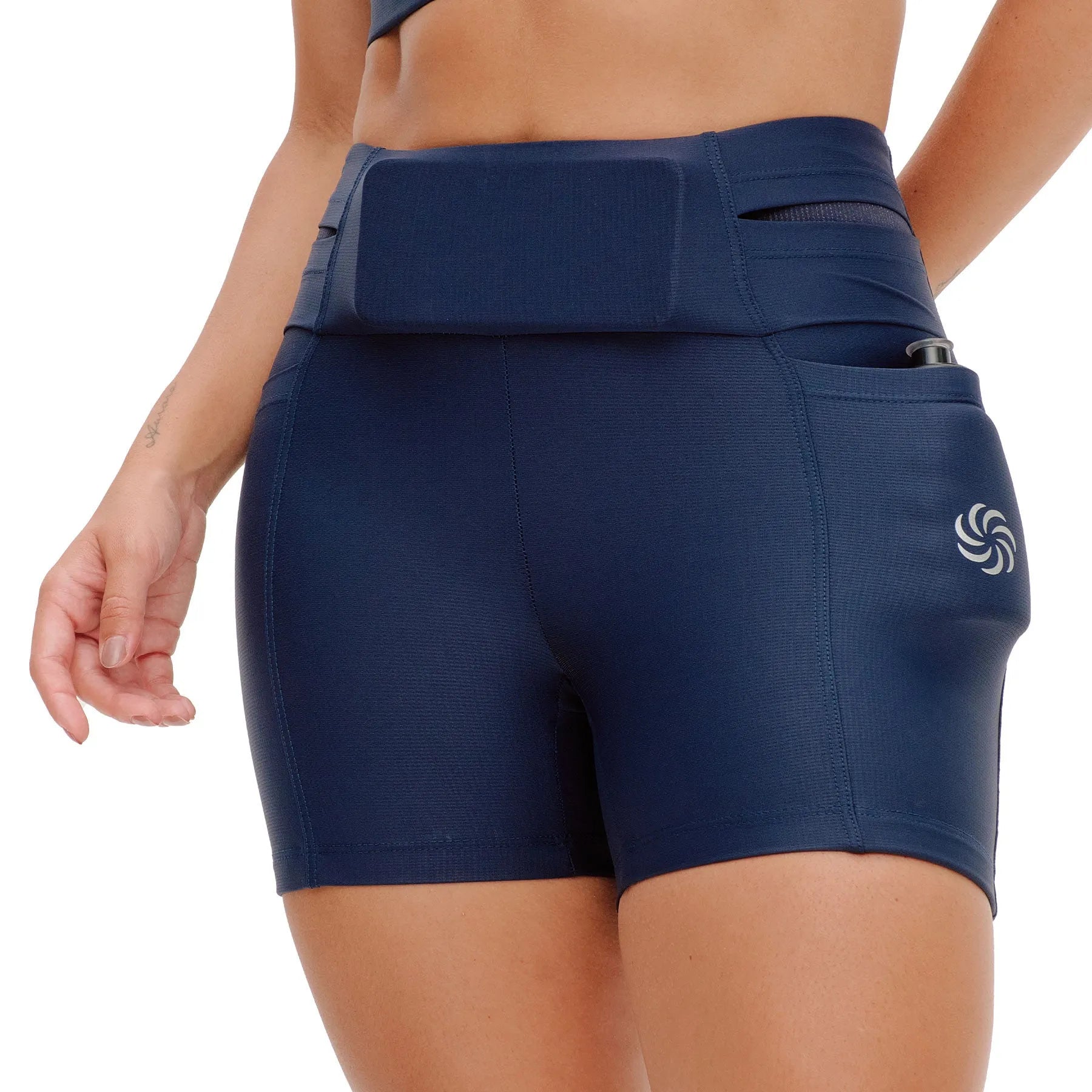 Short de Compressão Curto com Multibolsos Marinho