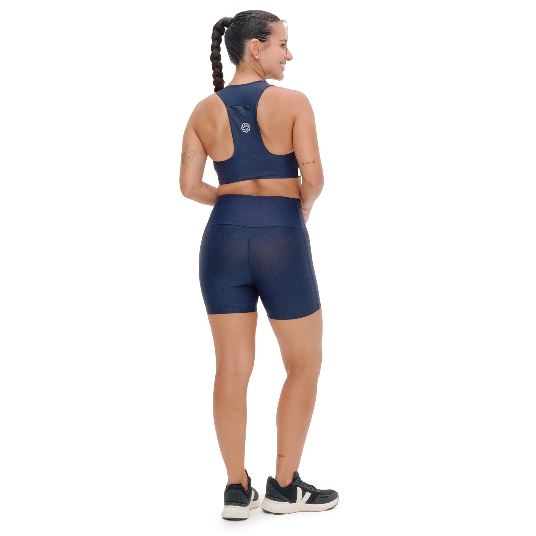 Short de Compressão Curto com Multibolsos Marinho