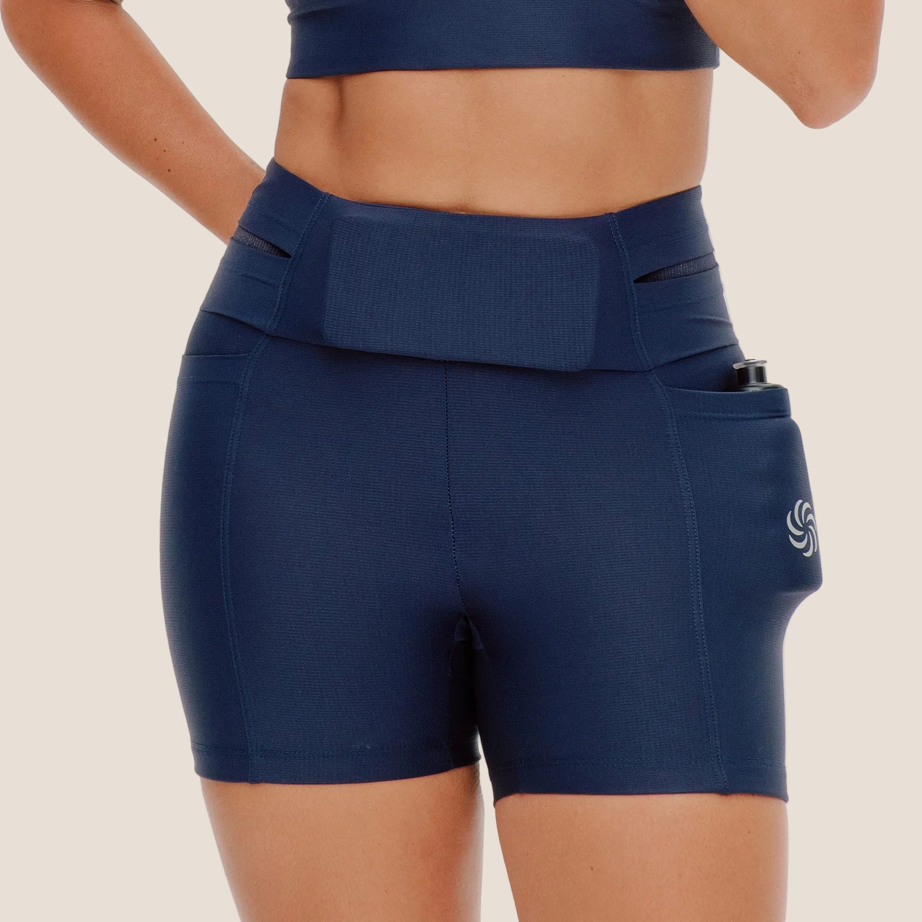 Short de Compressão Curto com Multibolsos Marinho