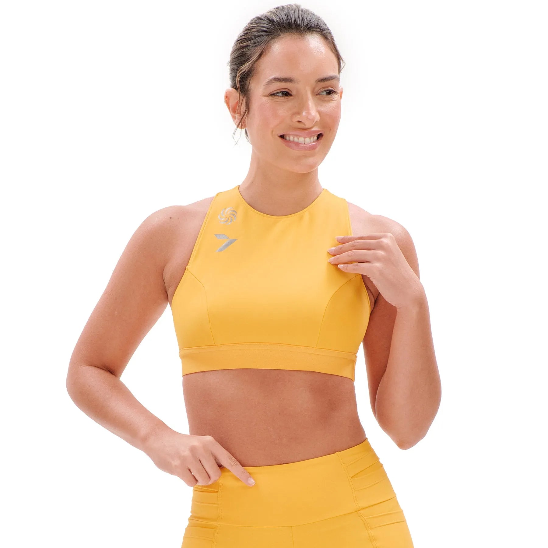 Top Cropped Dupla Face Sette Yellow e Black