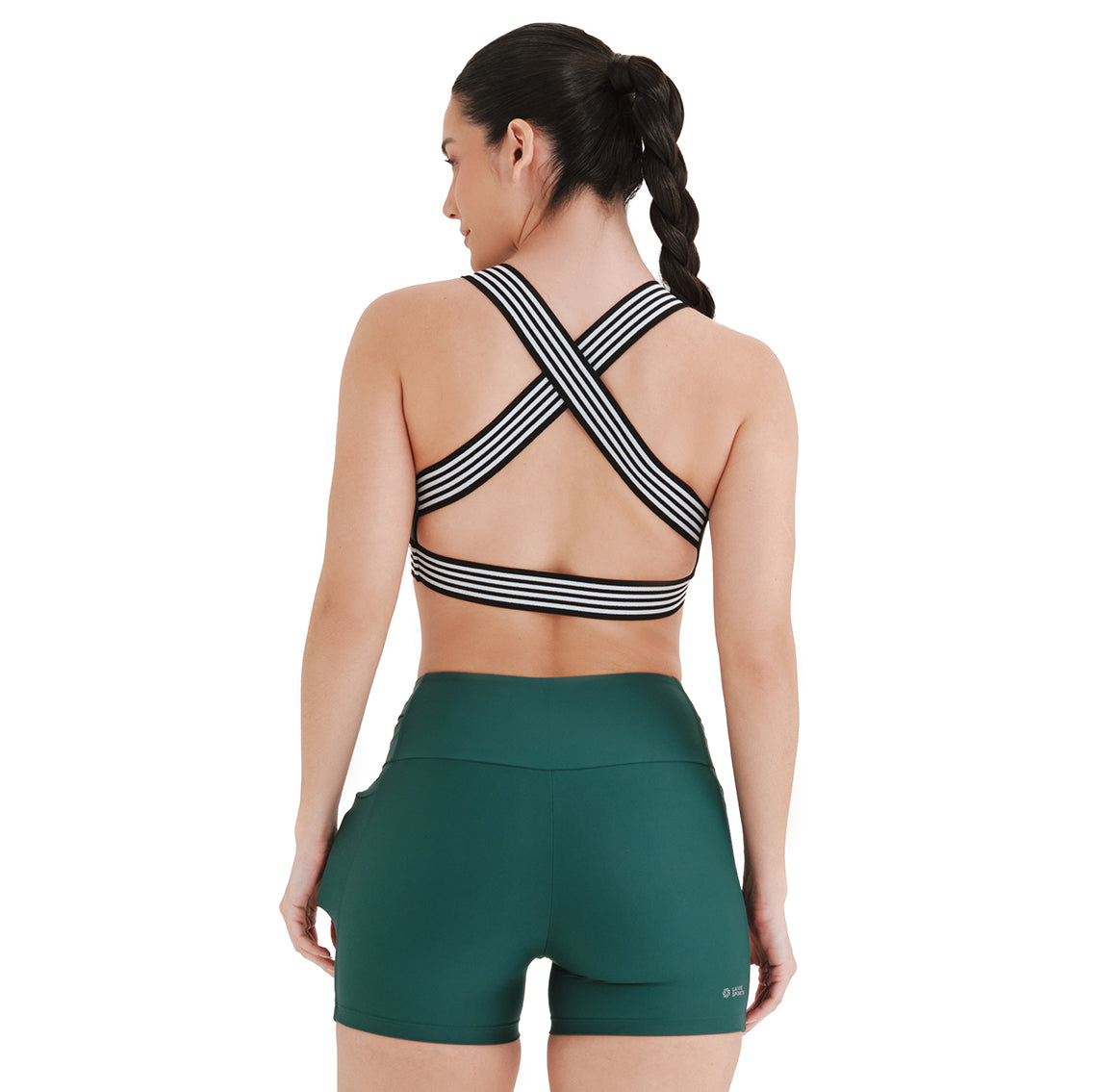 Top Cropped Dupla Face Emana Folha e Preto
