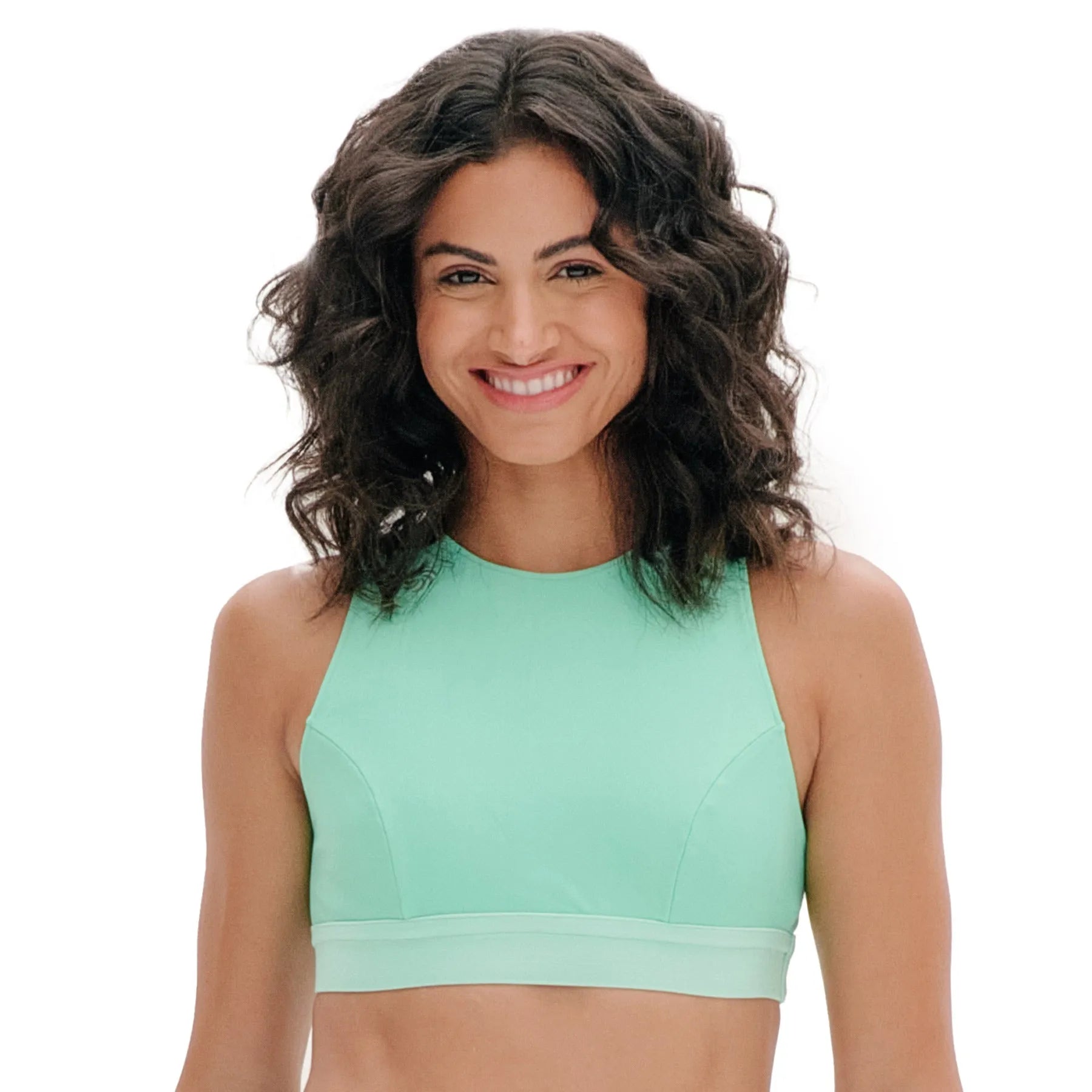 Top Cropped Dupla Face Total Emana Menta e Degradê