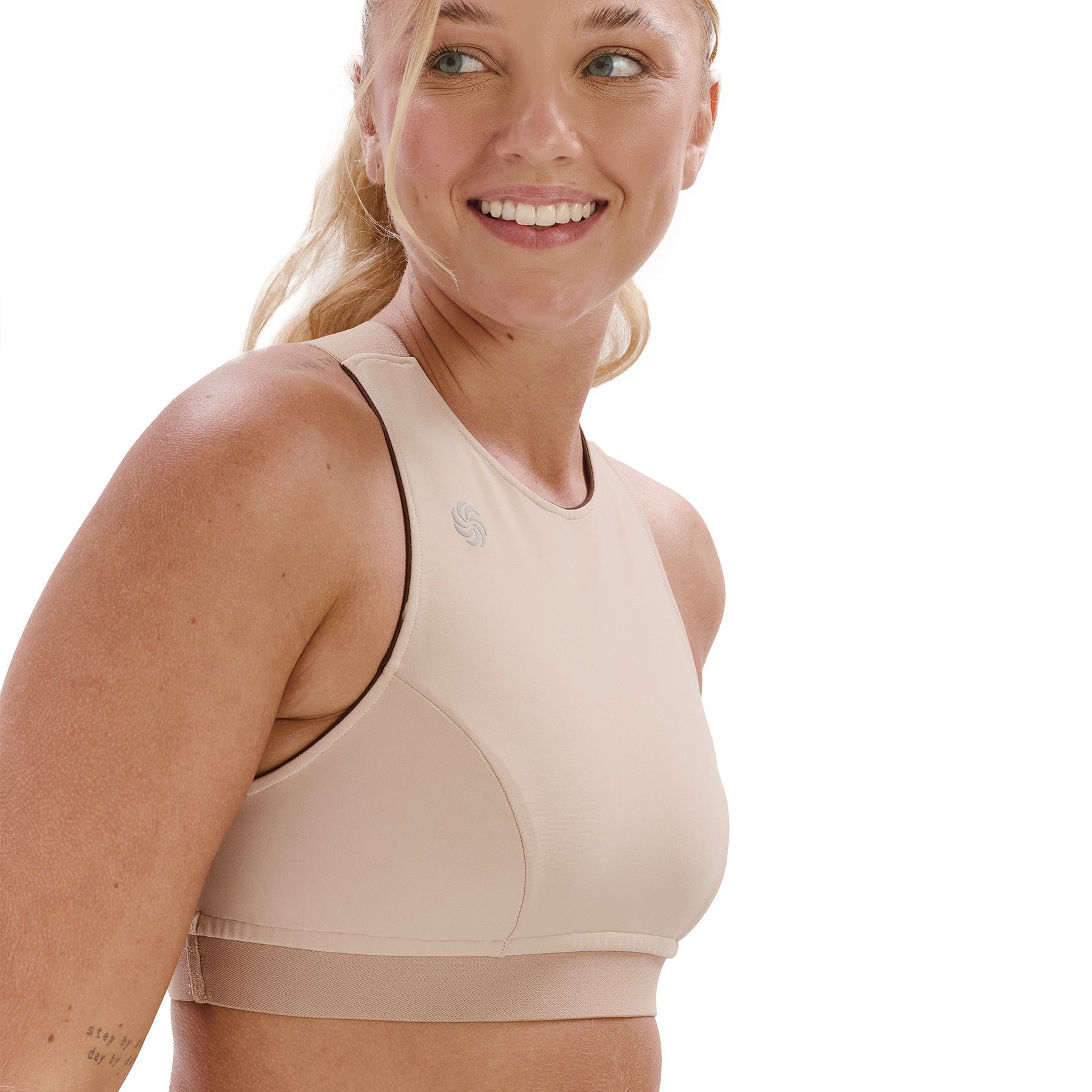 Top Cropped Dupla Face Total Emana Café e Nude