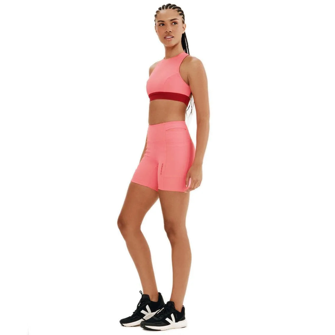 Top Cropped Dupla Face Total Emana Rosado e Carmim