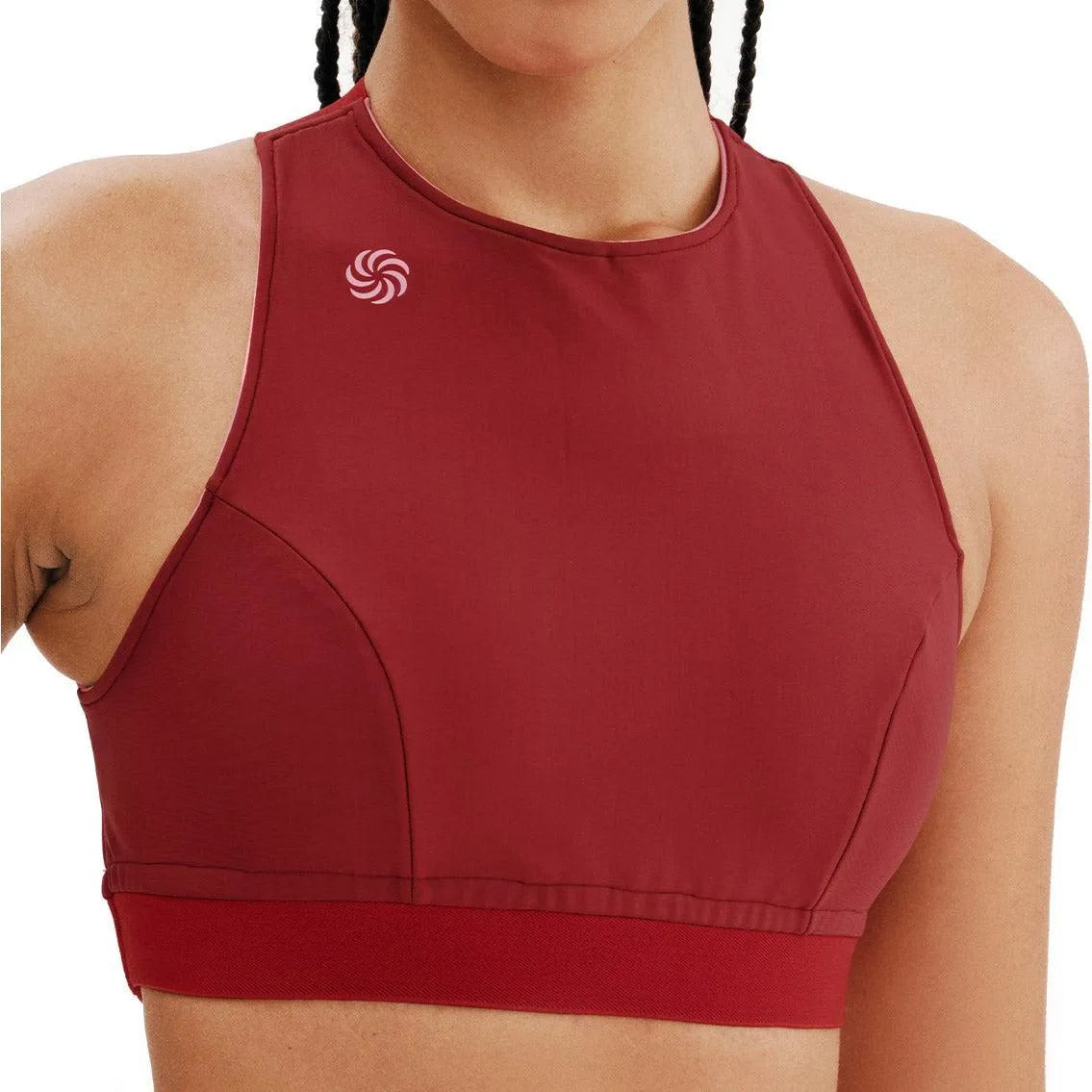 Top Cropped Dupla Face Total Emana Rosado e Carmim