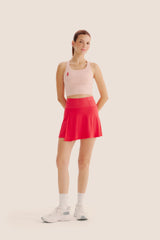 Look: Top 7 bolsos rose + Short saia multibolsos livre fogo