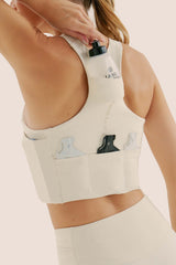 TOP DE COMPRESSÃO 7 BOLSOS SIMPLE OFF WHITE