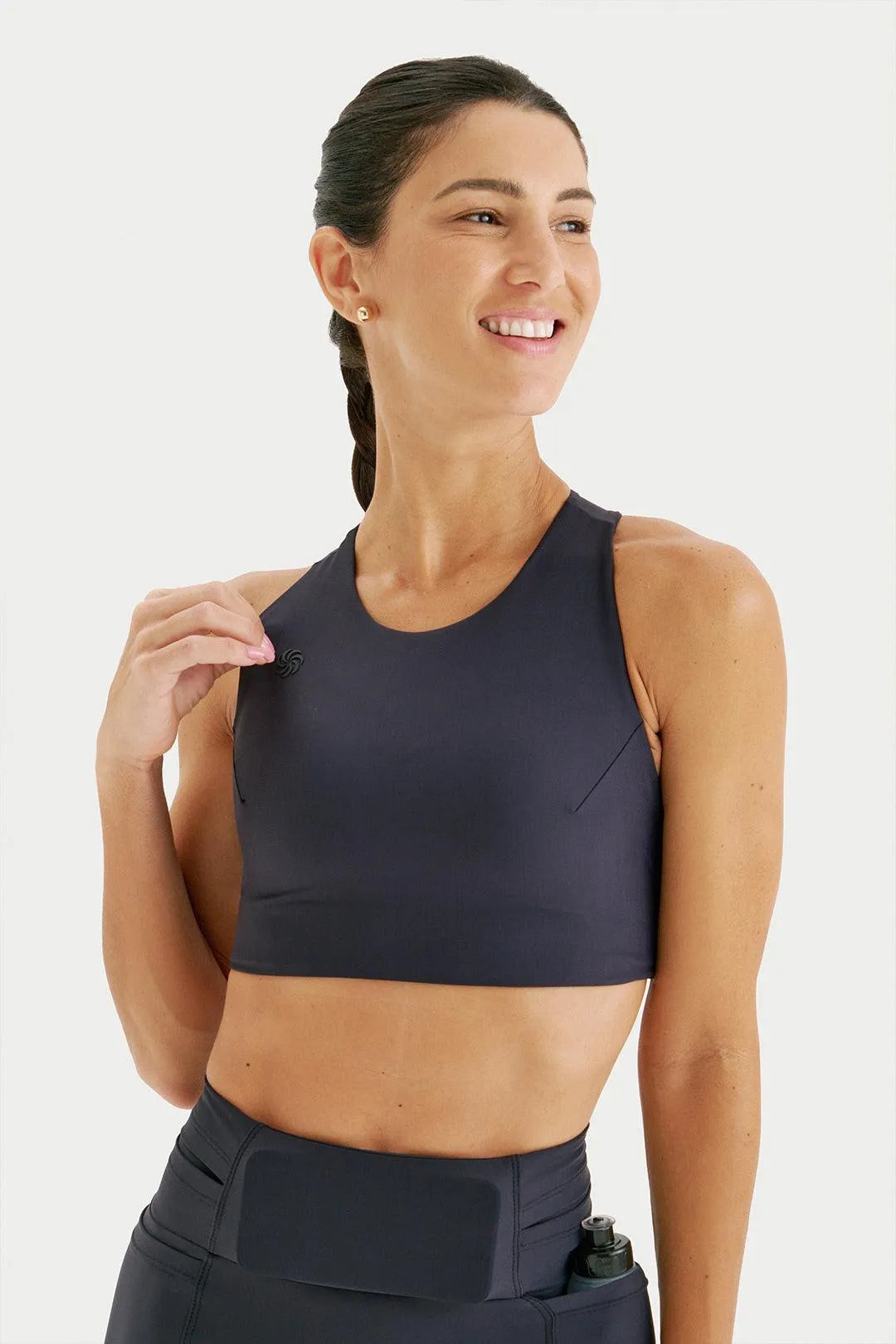 Top de Compressão com Bolso Cropped Bojo Fixo 2.0 Simple Preto