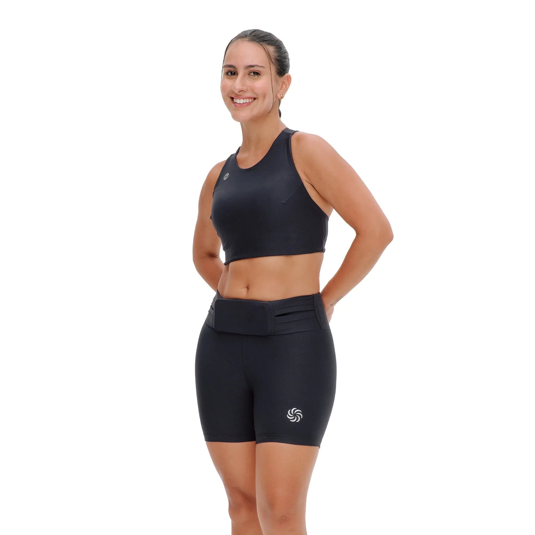 Top de Compressão com Bolso Cropped Bojo Fixo 2.0 Preto