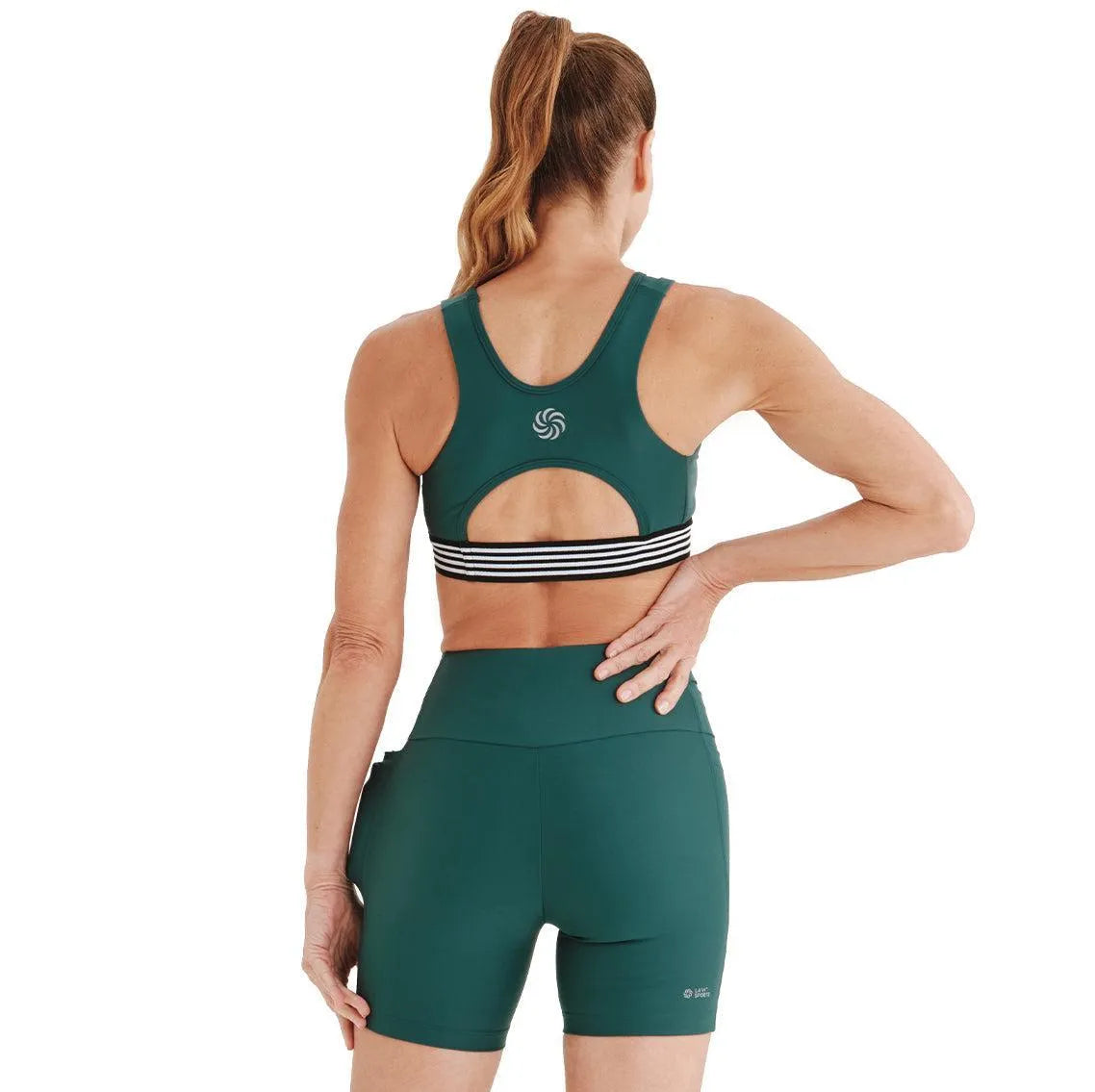 Top de Compressão com Bolso Recortes Total Emana Folha