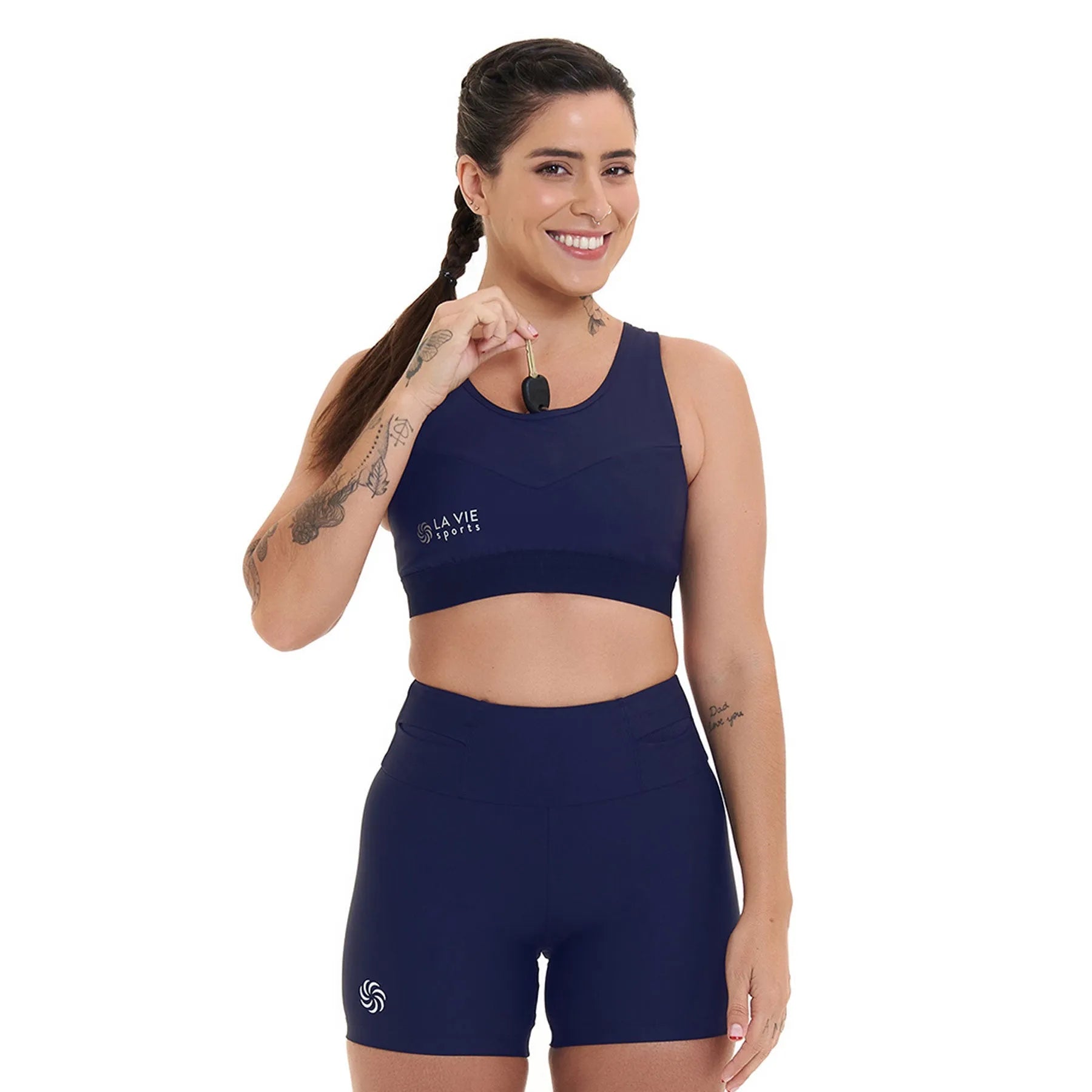 Top de Compressão com Bolso Recortes